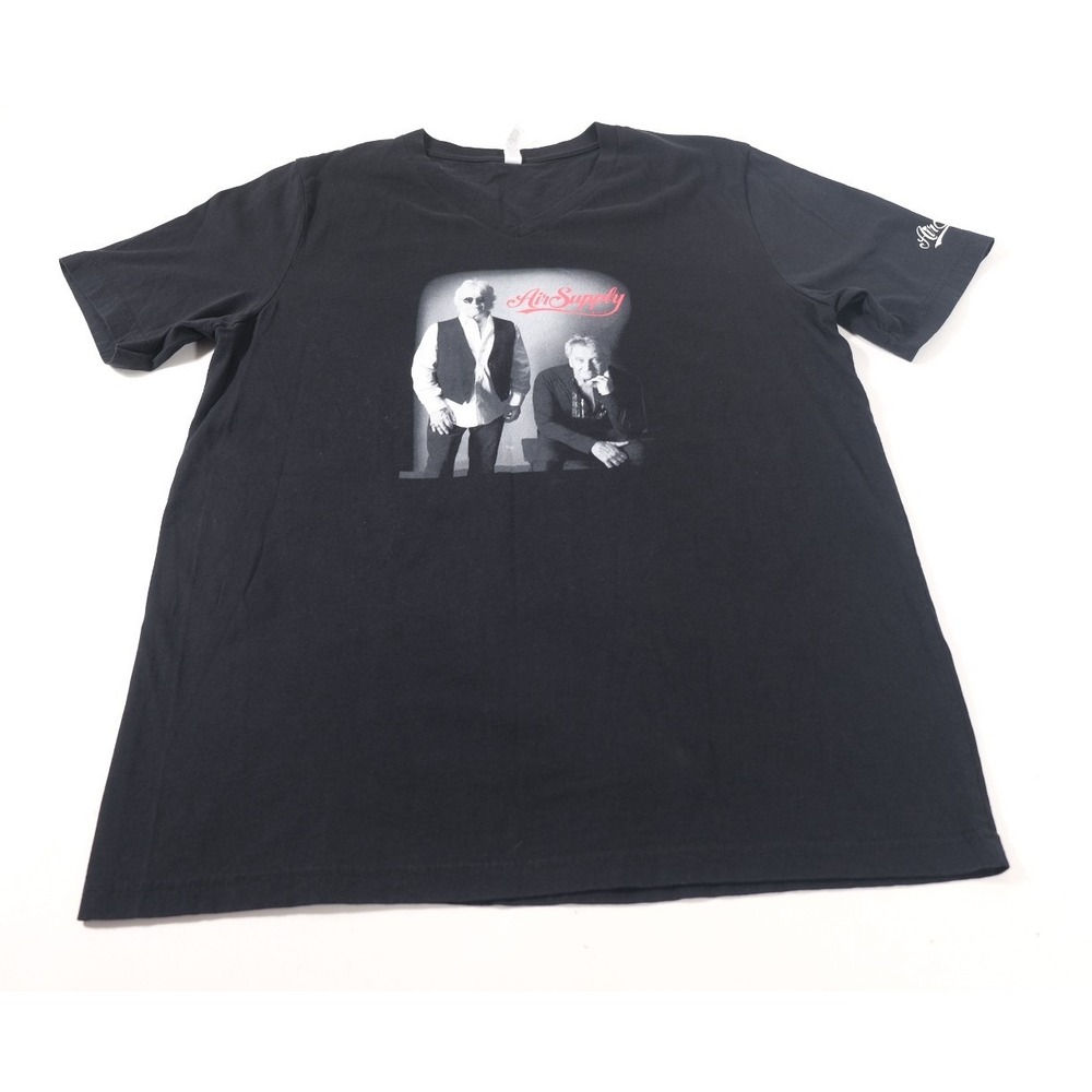 Bella+Canvas T-Shirt Unisex XL Black Air Supply Graphic V-Neck Band Tee